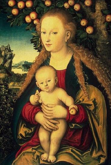 Lucas Cranach Virgin and Child under an Apple Tree Germany oil painting art